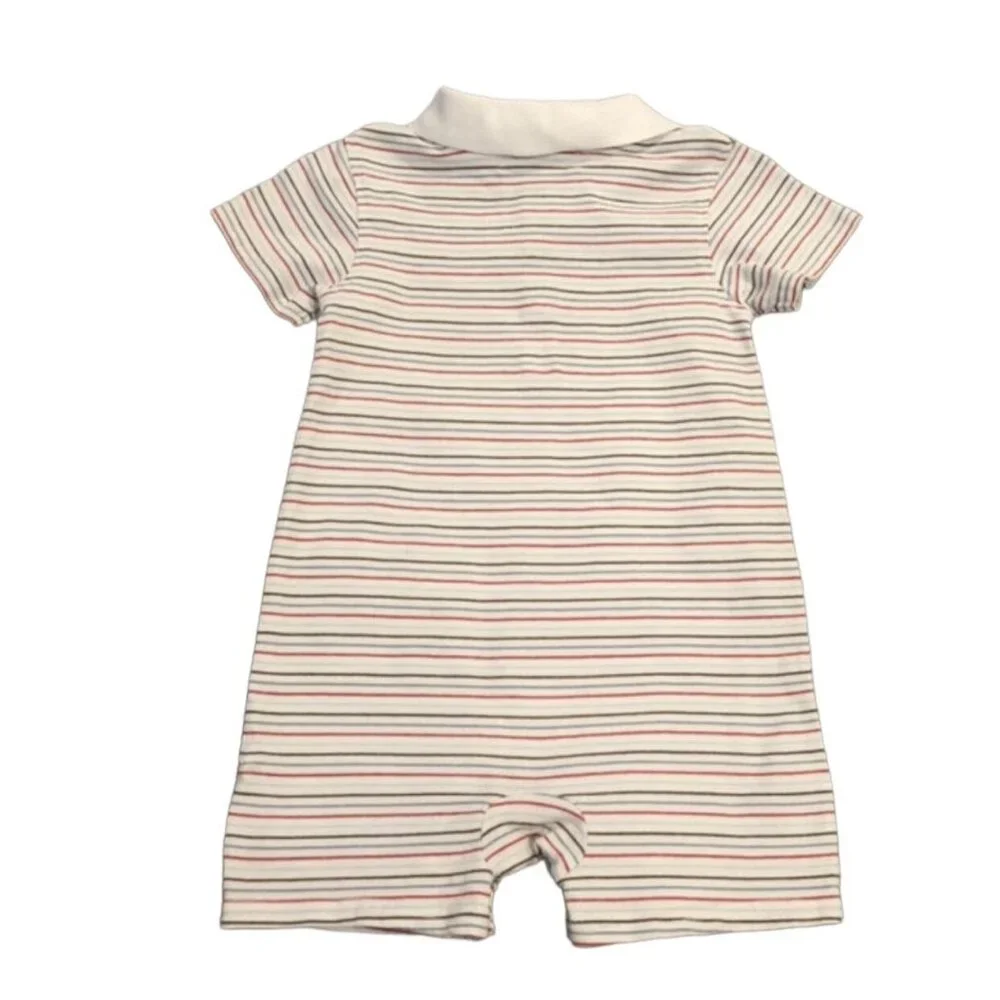 Janie & Jack 6-12m Striped Vespa Scooter Polo Romper